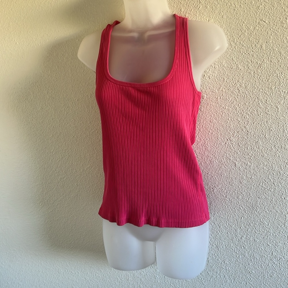 GAP Ribbed Hot Pink Tank Top – Retro Y2K Basics Fitcore Sporty 90s Style